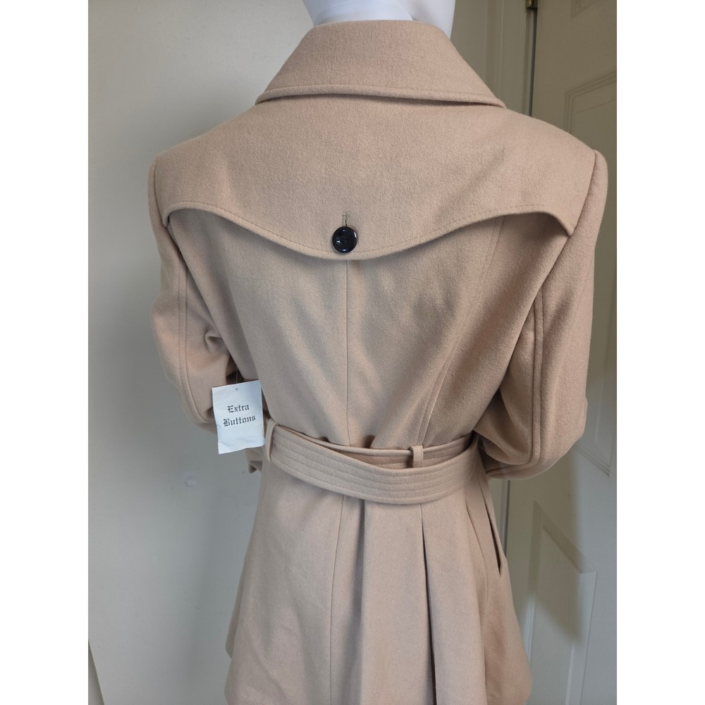 y2k Victorias Secret Wool Trench Coat Honey Beige Belted Double Breasted 12 - Picture 2 of 16